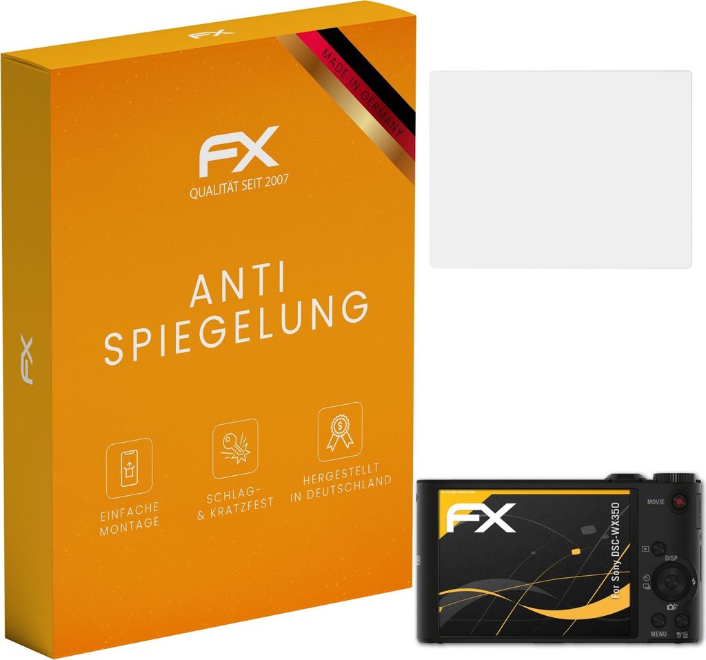 atFoliX FX-Antireflex 3x Schutzfolie kompatibel mit Sony DSC-WX350 Displayfolie