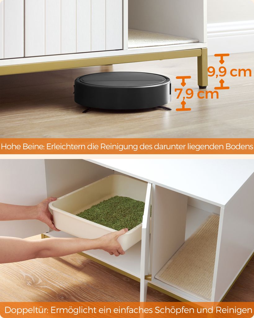 Feandrea Katzenklo-Schrank, Katzentoilette, mit Kratzmatte, Produktbild 5