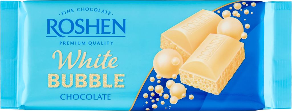 Roshen Witte Chocolade met Bubbeltextuur, 80 gram Productafbeelding 