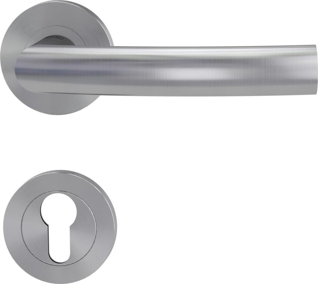 GRIFFWERK Rosettengarnitur LORITA PROFESSIONAL Schraubrosette- Edelstahl matt-PZ Schloss