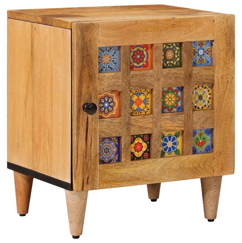 "Neues Produkt" Nachttisch Natur 40x33,5x46 cm Massivholz Mango - Nachttische & -schränke V2619