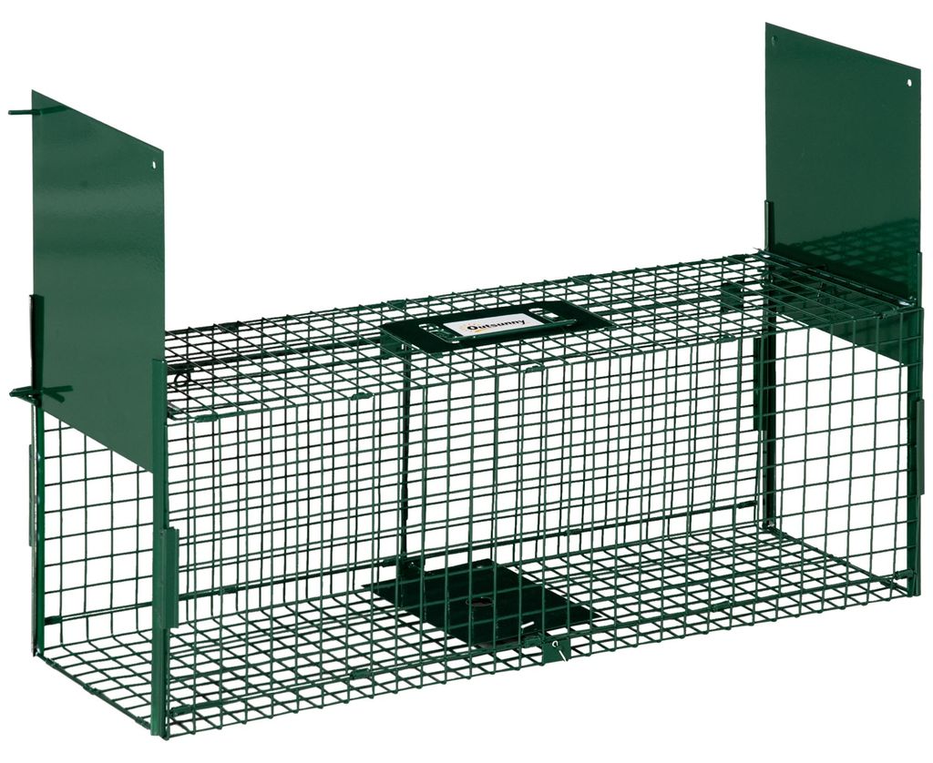 Outsunny Tierfalle, Lebendfalle, Mausfalle mit 2 Eingänge, Produktbild 