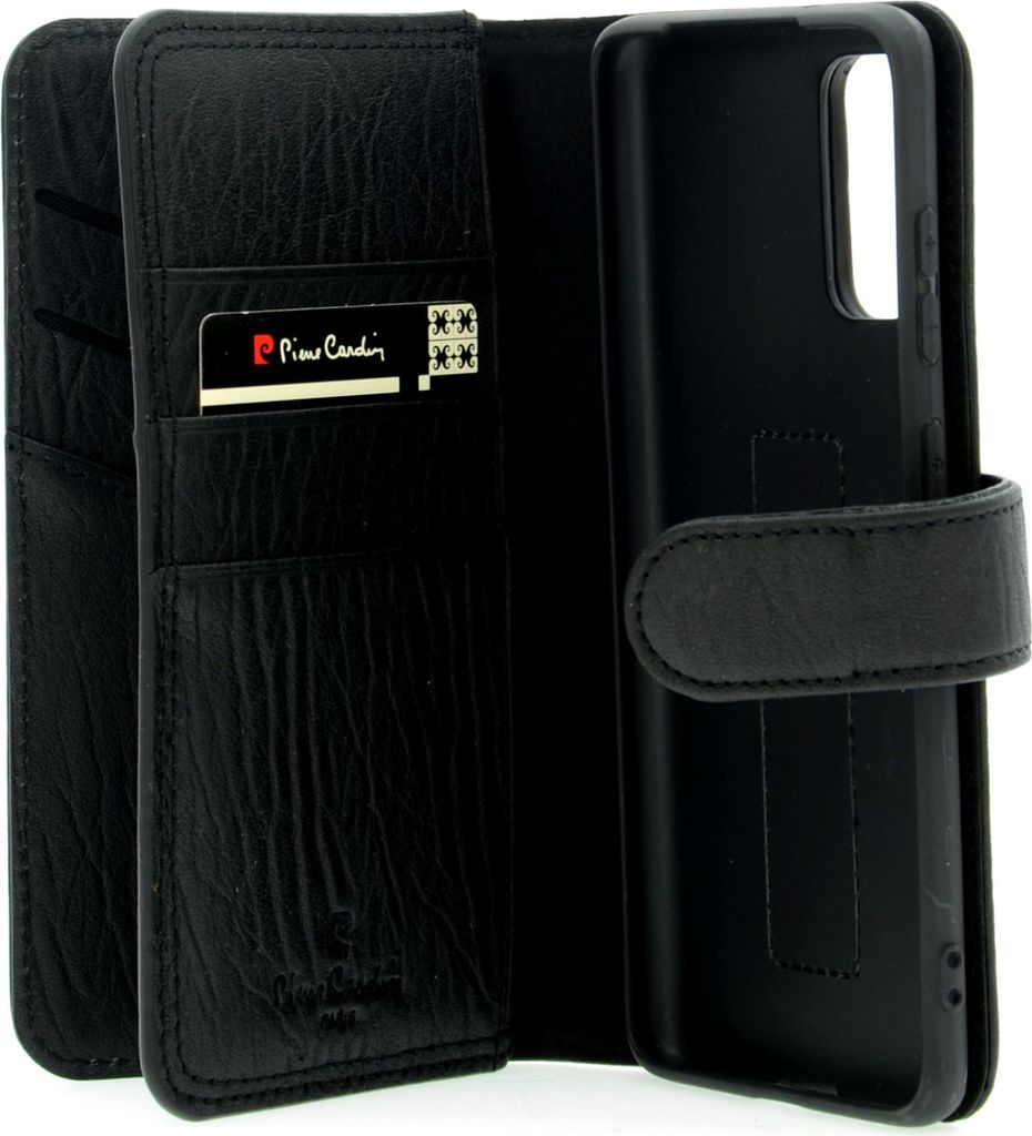 Pierre Cardin Samsung Galaxy S20 black Book type case - Genuine leather