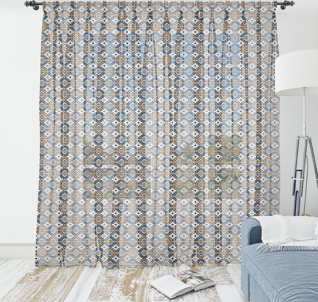 ABAKUHAUS Boho Wandteppich, Grenze ethnisches nahtloses geometrisches Muster in Boho Art Style, Wohnzimmer Schlafzimmer seidiges Satin Wandtuch, 27...