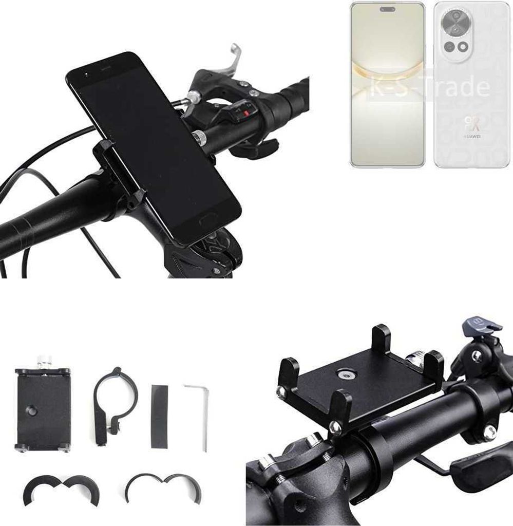 K-S-Trade Handyhalterung für das Fahrrad kompatibel mit Huawei nova 12 Ultra Halter Lenkstange Fahrradhalterung Motorrad Bike Mount Befestigung