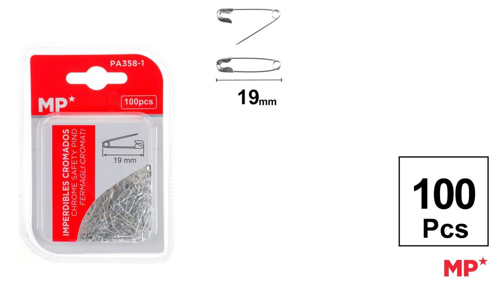 Agrafki srebrne 19 mm 100 sztuk Produktbild 