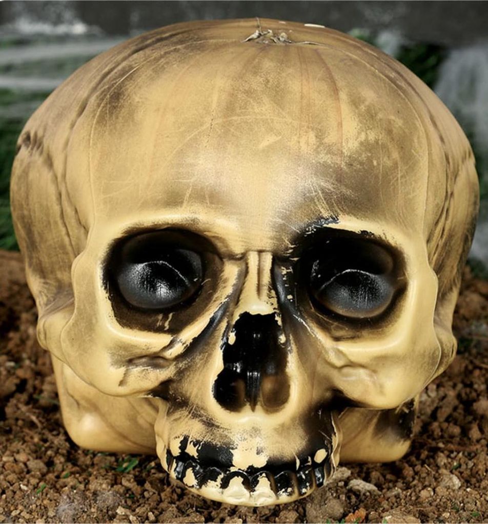 Totenkopf ohne Kiefer aus Kunststoff für Halloween 20cm