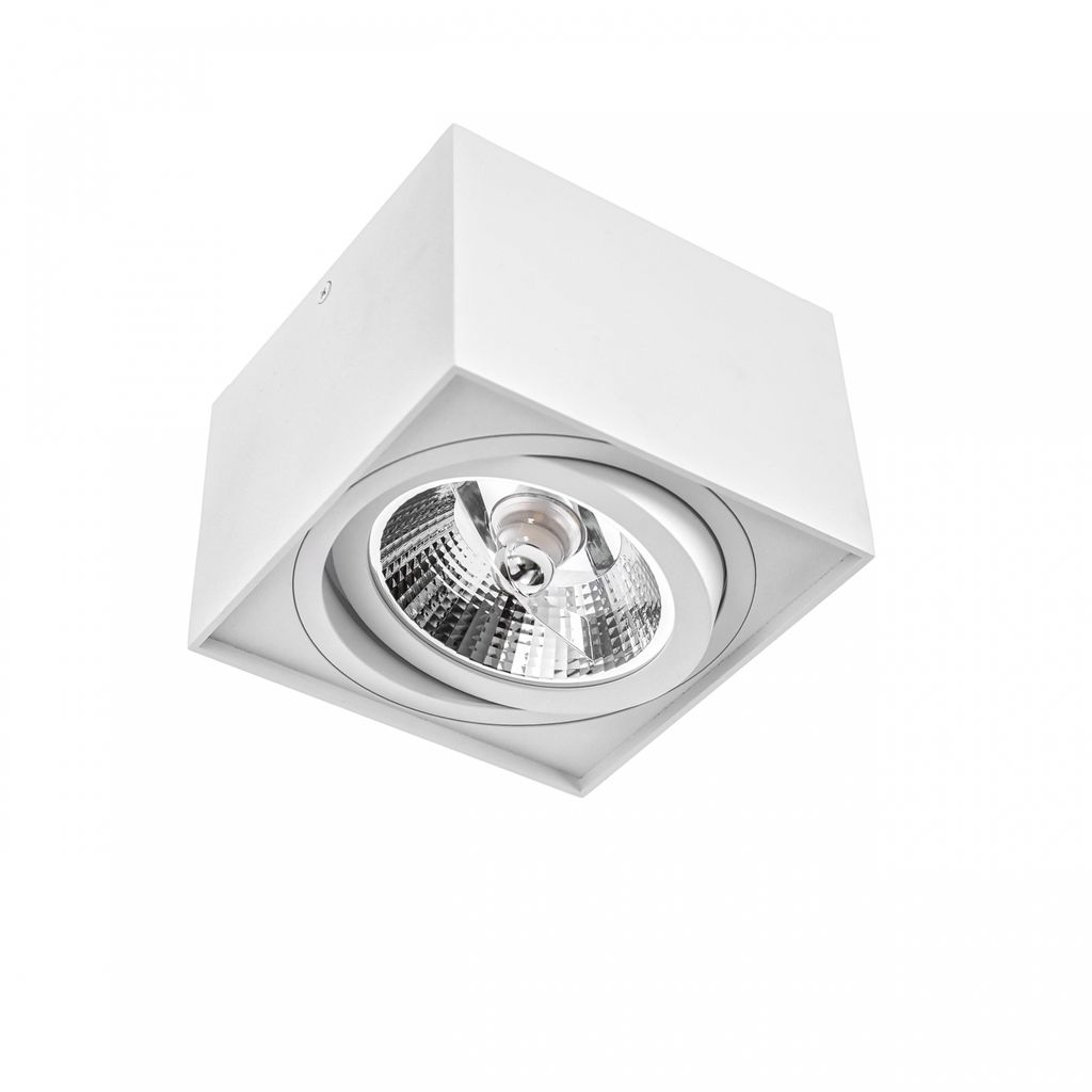 Spectrum Aufbauleuchte Chloe AR111 Weiß eckig 14,5x14,5cm Produktbild 