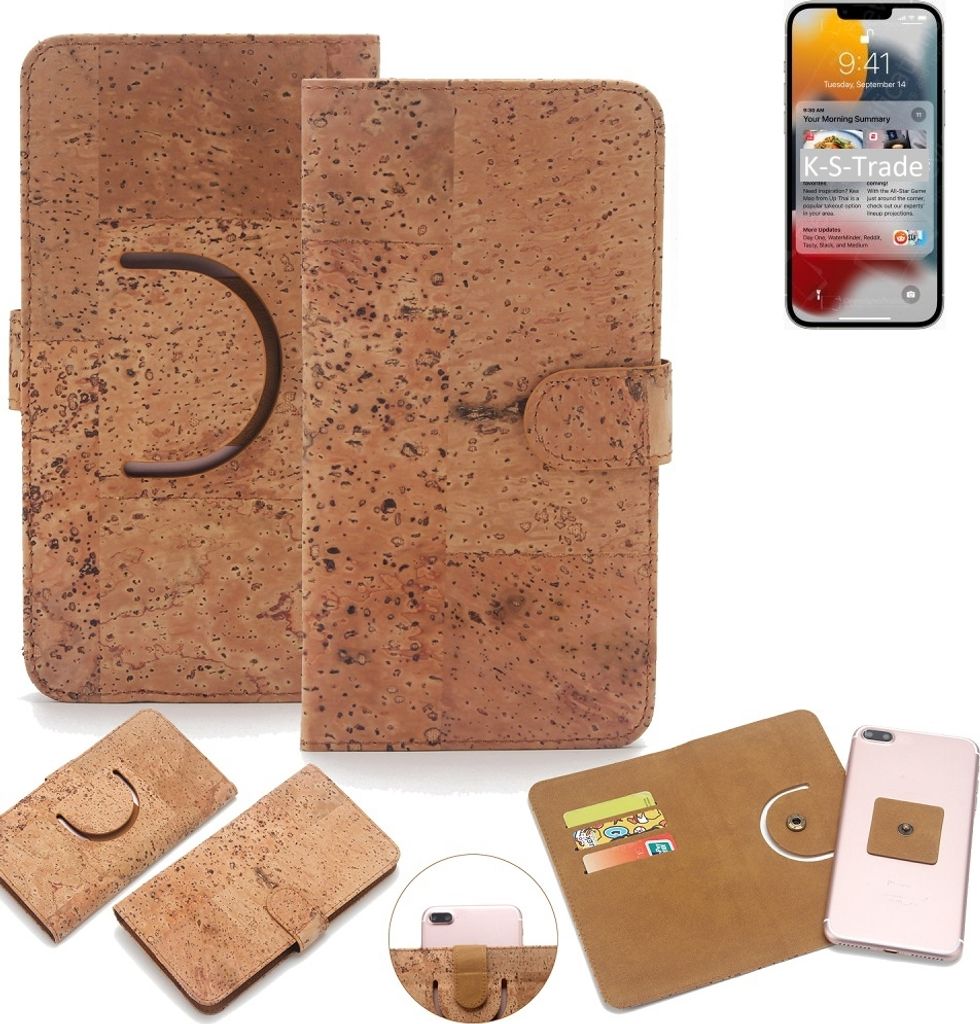 K-S-Trade Handy Hülle Schutz Hülle kompatibel mit Apple iPhone 13 Pro Max Handyhülle Schutzhülle Korkhülle Kork-Hülle 1x