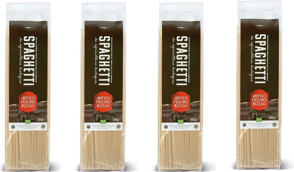 Pasta Di Gragnano Spaghetti | Antico Molino Rosso | Urweizen aus Italien | 2kg (4x 500g)