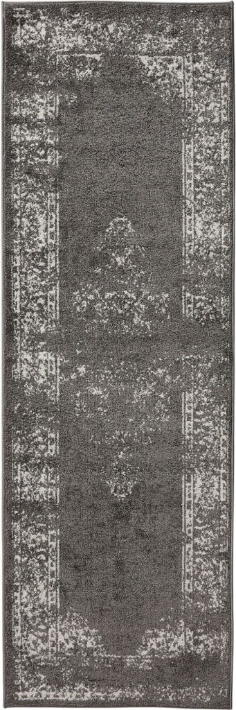 Interiyou Kurzflorteppich Sintra Grau 80x240 cm