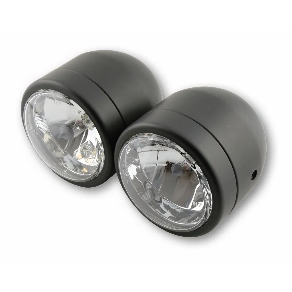 Fari Doppi SHIN YO Neri per Cafe Racer e Scrambler - Kit Completo