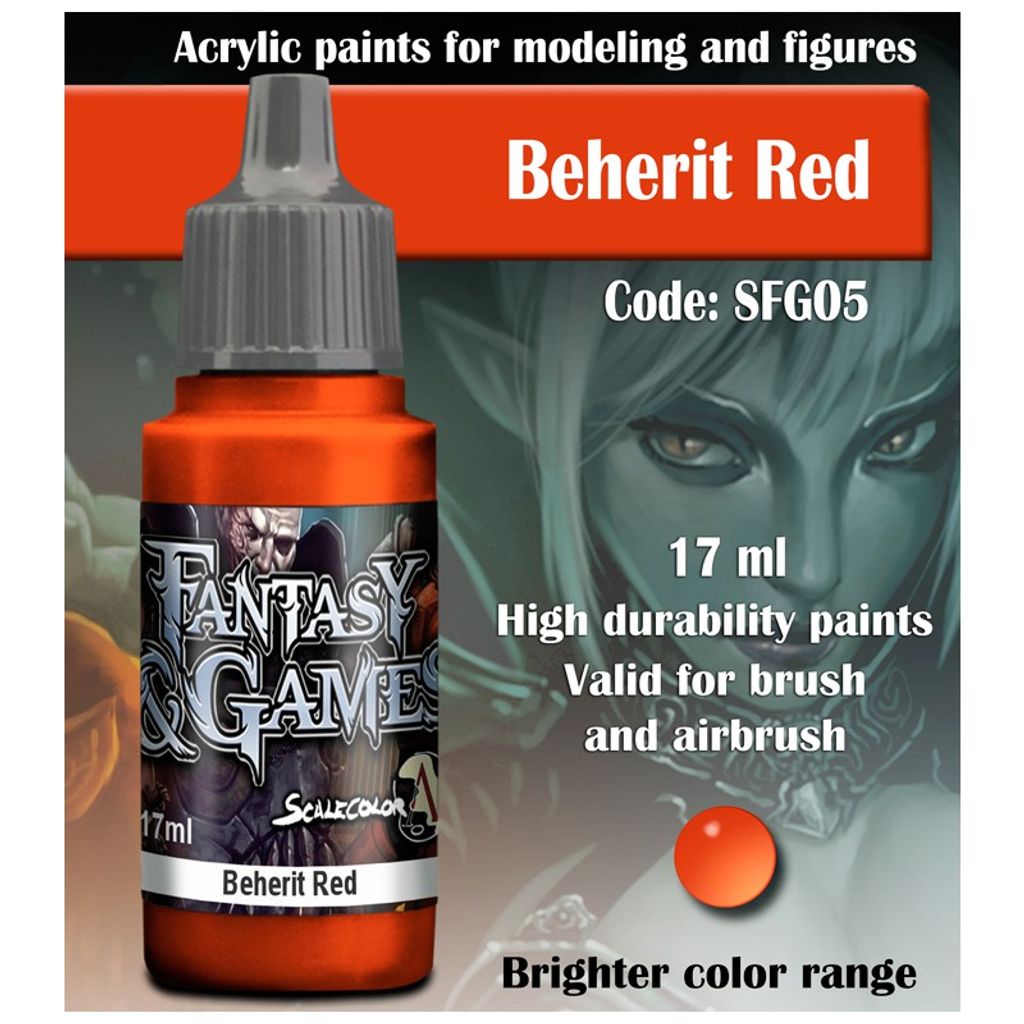 Acrylfarbe Beherit Red 17ml hoch pigmentiert, direkt Airbrush-fähig, wasserverdünnbar