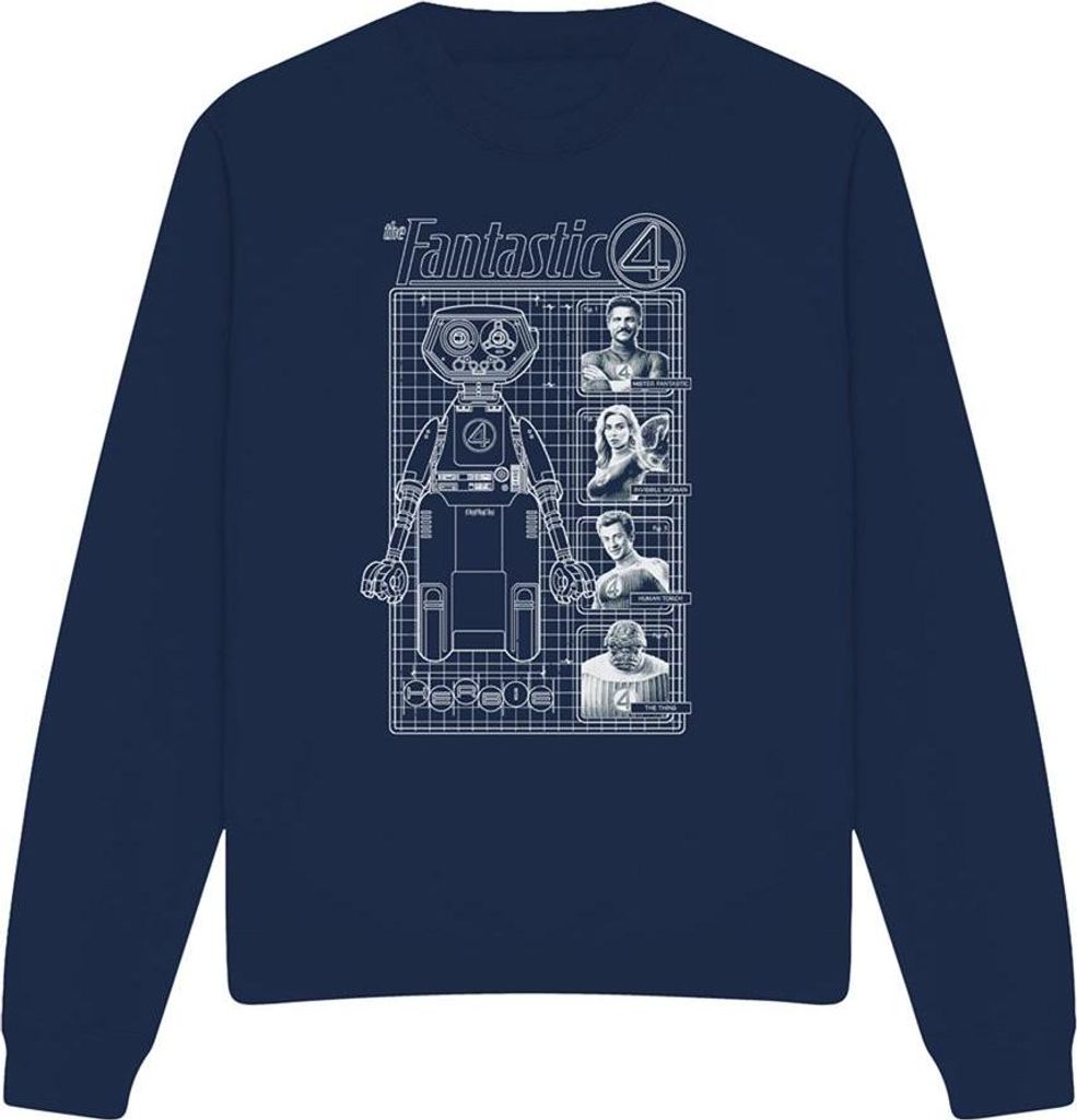 Fantastic Four - "First Family And Herbie" Sweatshirt für Herren/Damen Uni TV21412 (XL) (Marine)
