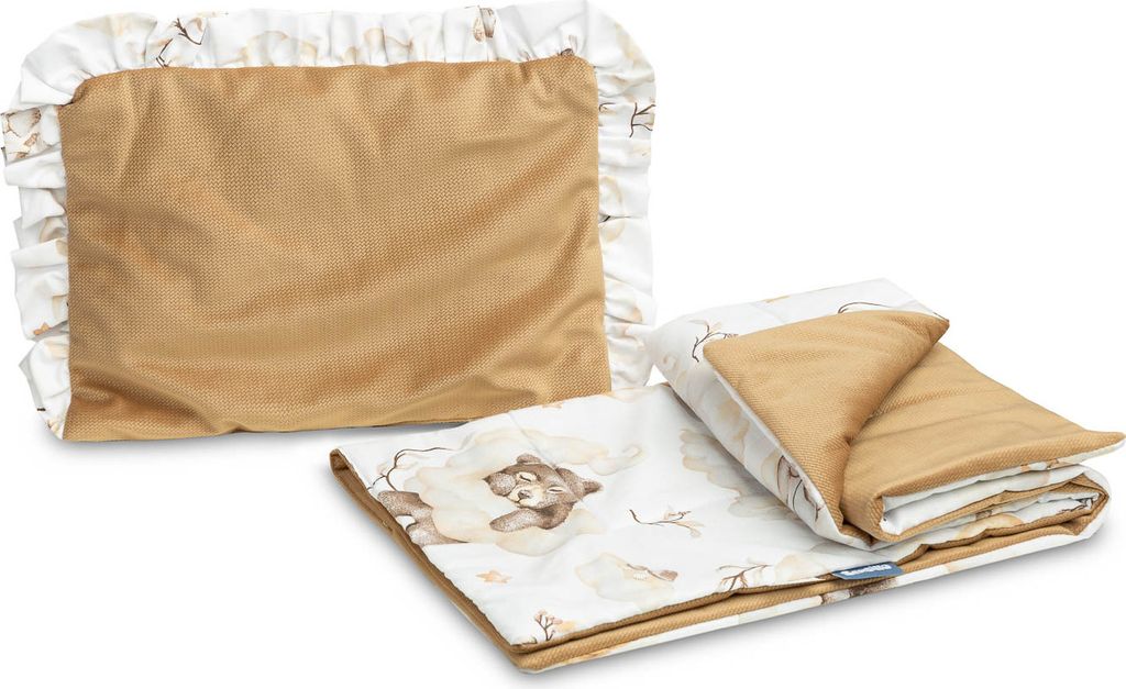 SENSILLO Bettzeug für Kinderbuggy, Kinderwagen und Kinderbett - Beige - Traum