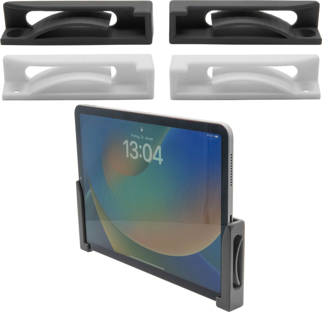Tablet Wandhalterung für Apple iPad Samsung Wandhalter Weiß Smartphone Universal Set