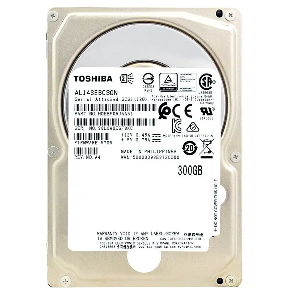 Toshiba 6,3 cm (2,5") 300 GB SAS3 Enterprise Perf. 10500 128 bulk