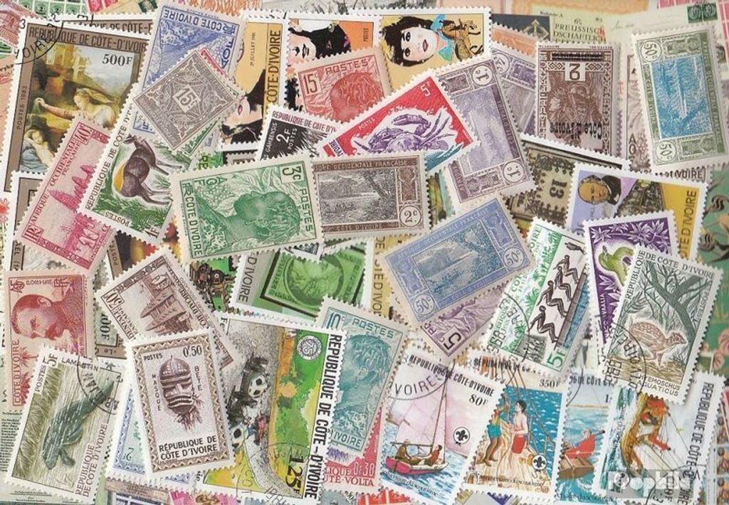 Briefmarken Elfenbeinküste 400 verschiedene Marken