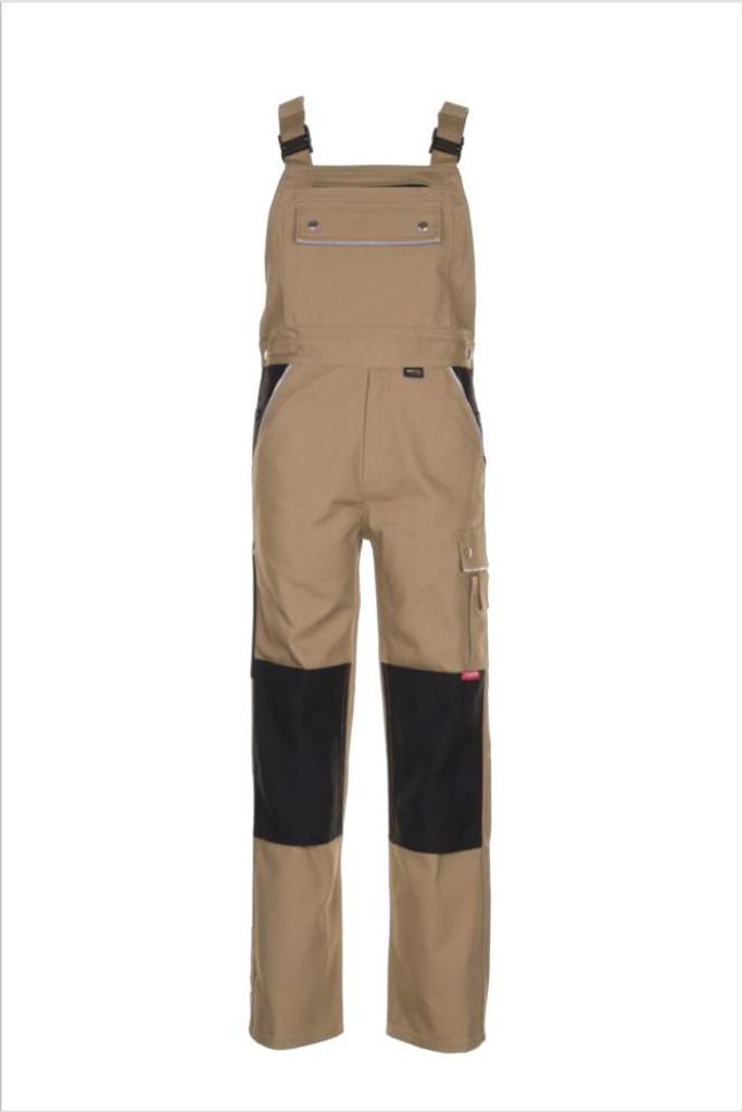 Planam Latzhose Canvas 320 Gr. 64 khaki/schwarz Produktbild 