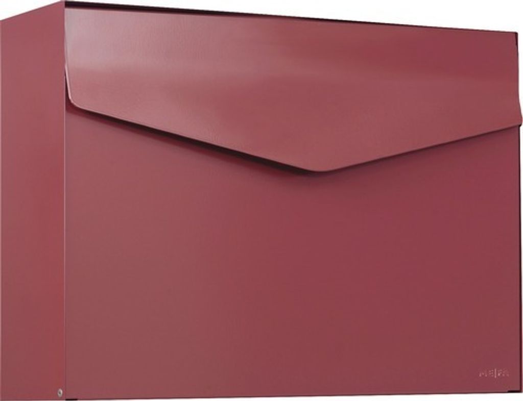 MEFA Briefkasten Stahl pulverbeschichtet BxHxT 430x312x110 mm Letter 112 Oxydrot RAL 3009 semimatt ohne Namensschild mit