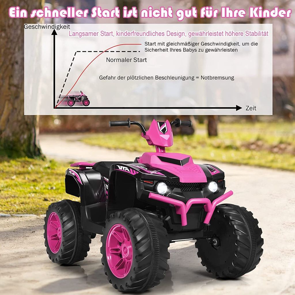 Elektryczny quad dziecięcy COSTWAY 12V z reflektorami, mini Zdjęcie produktu 3