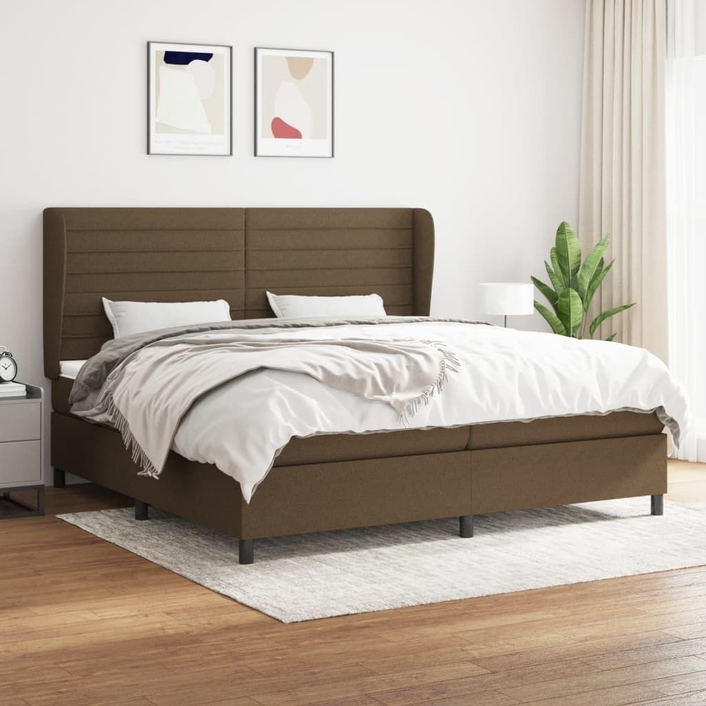 Maison Exclusive - Boxspringbett mit Matratze Dunkelbraun 200x200 cm Stoff