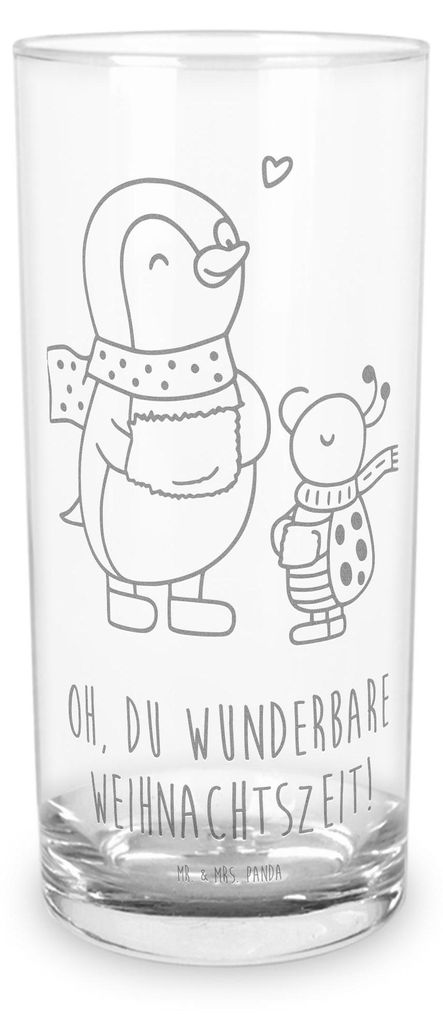 Mr. & Mrs. Panda Glas Smörle Winterzeit 400 ml - Transparent - Geschenk, Wasserglas, Tumbler, Weihnachtszeit, Weihnachten Grüße, Wasserbecher, W...