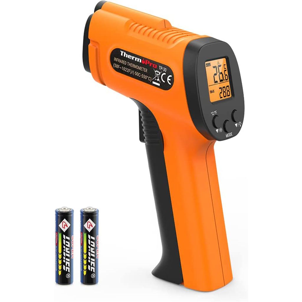 ThermoPro TP30 Infrarot Thermometer Digital Laser Temperaturmessgerät -50°C 550°C Emissionsgrad einstellbar MAX/MIN/AVG-Messwerte (NICHT für Me...