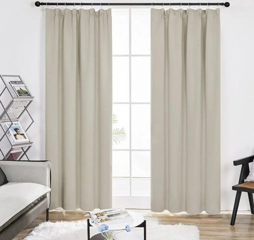 Rideau occultant marron 135 x 300 cm, idéal chambre et grand salon