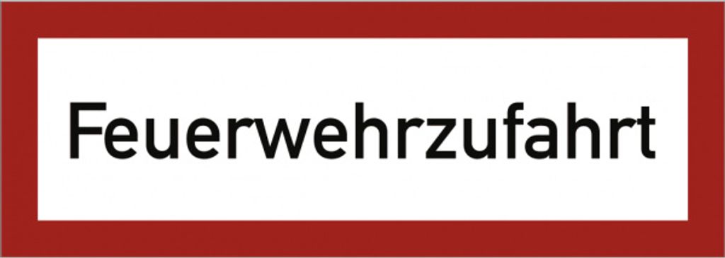 Dreifke Schild Feuerwehrzufahrt, Alu, reflektierend RA1, 594x210 mm