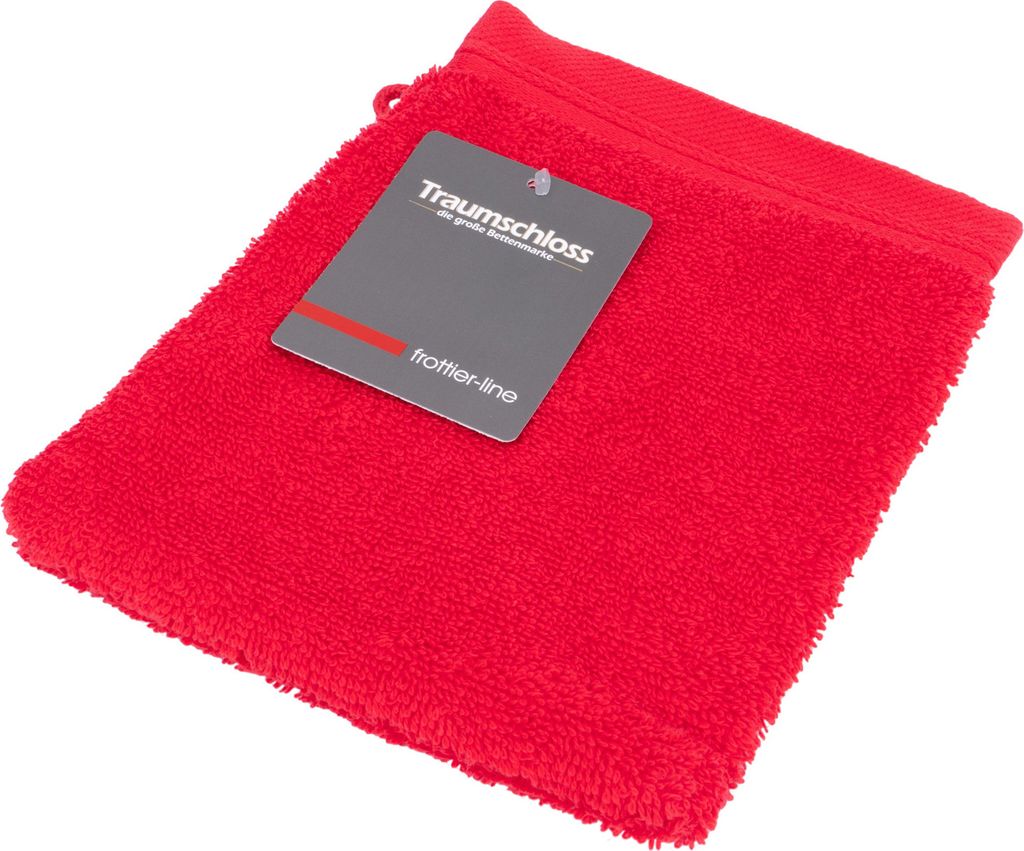 Traumschloss Frottier-Line Waschhandschuh 16 x 21 cm rot Produktbild 