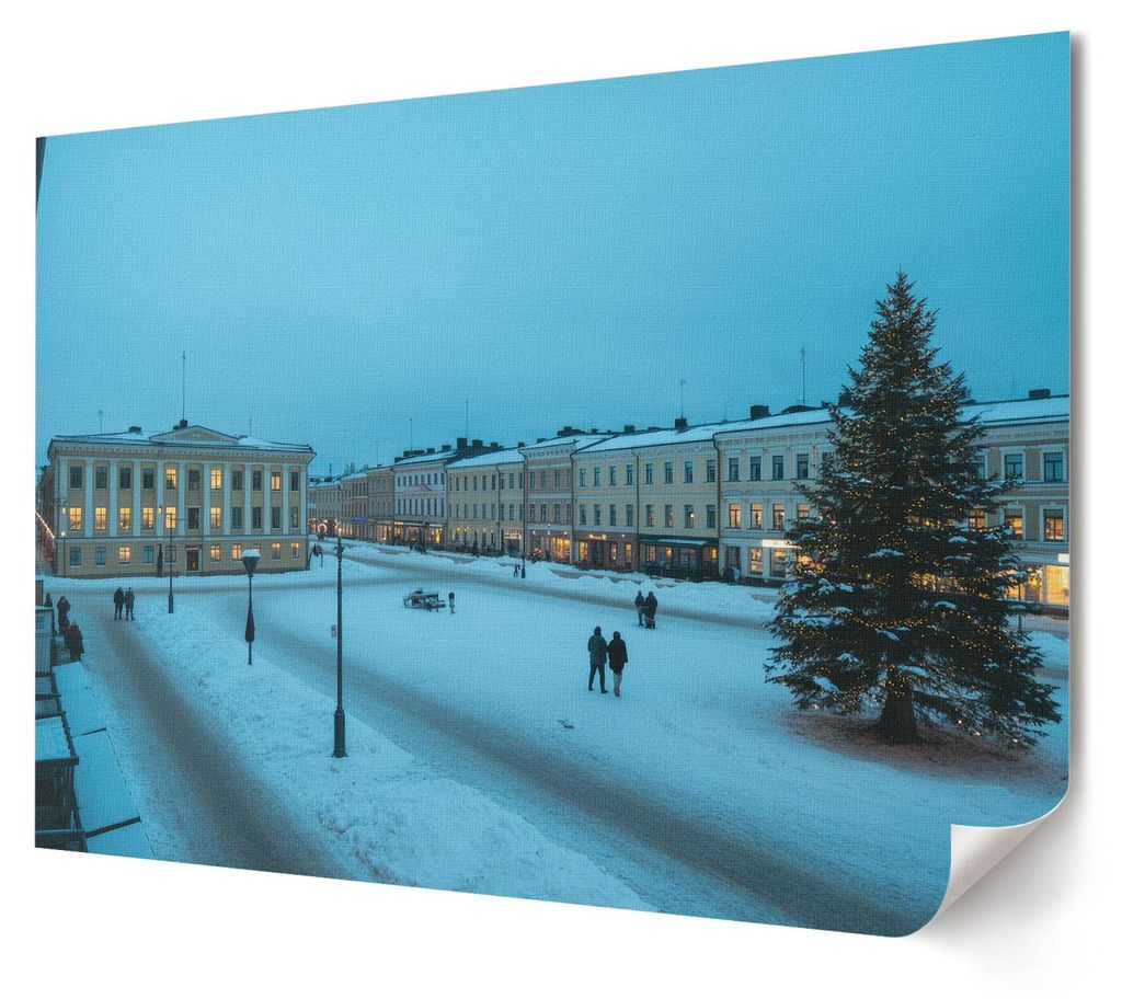 Winterstadt - Kunstdruck A4 - Fotografie- Wandbild für Wohnzimmer Schlafzimmer & Flur, Modernes Poster Wanddeko, Ungerahmt