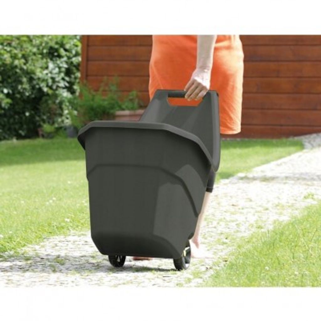 Prosperplast Garden Load & Go 85 L – Mehrzweck-Schubkarre Mit Rollen, Schwarz, Aus Polypropylen, Für Gartenabfälle, Brennholz & Co.