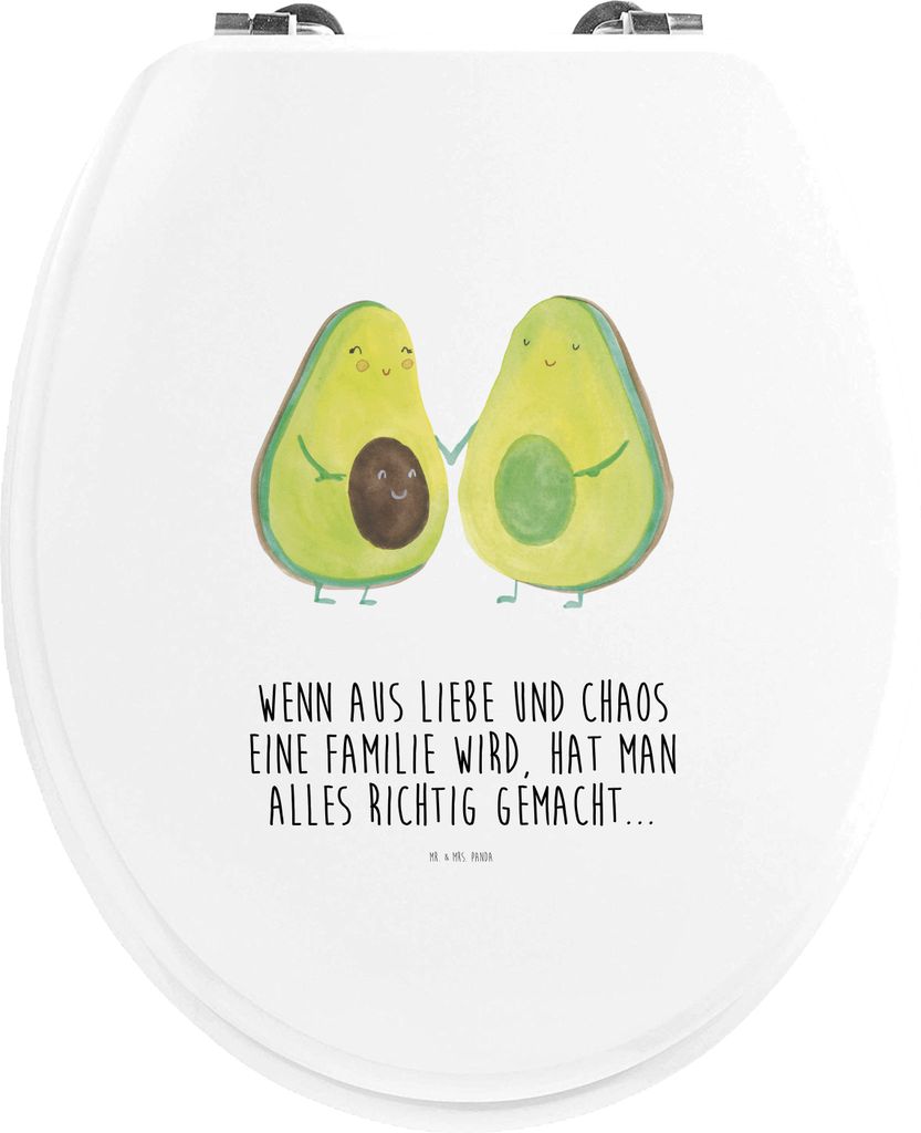 Mr. & Mrs. Panda Klo-Deckel Avocado Pärchen - Weiß - Geschenk, Veggie, Toilettenbrille, WC Brille, Sitz, Kinder, Schwangerschaft, Liebe, Familie,...