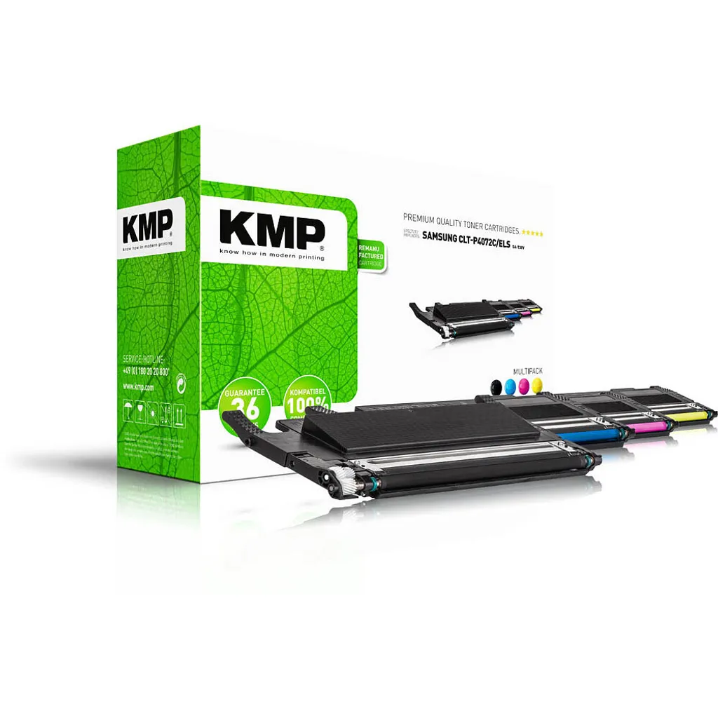 Pack KMP SA-T38V 4 Toners Noir et Couleur pour Samsung CLT-4072S 4092S