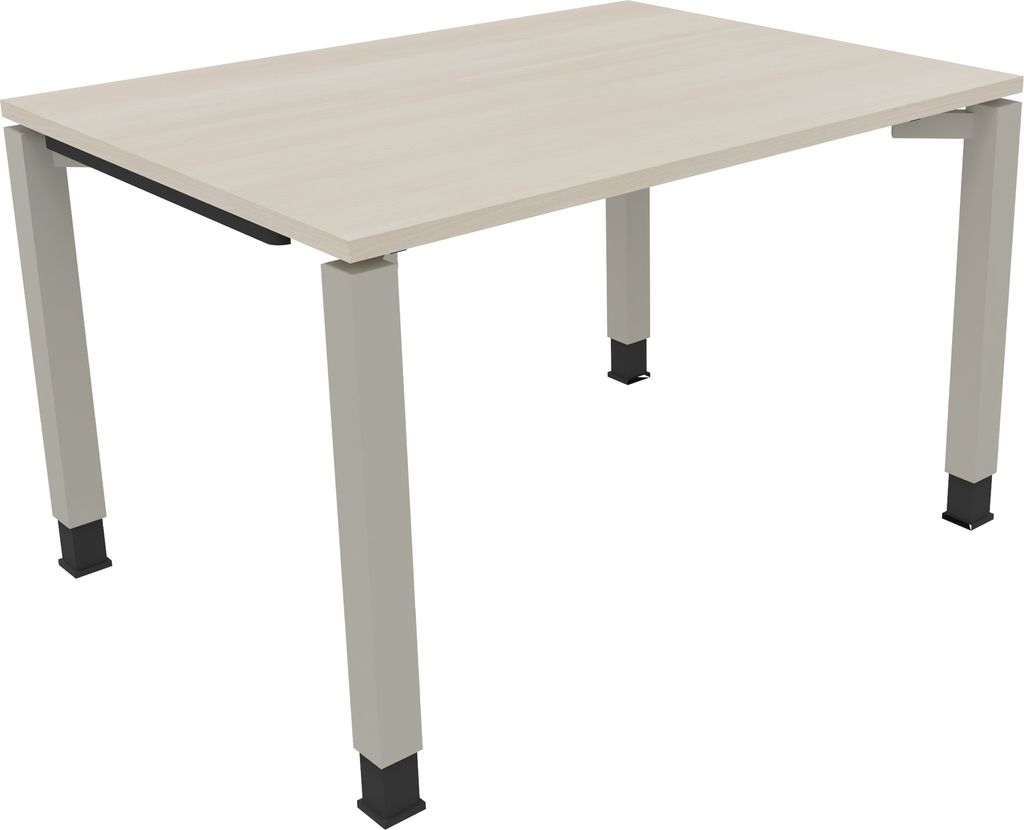 Schreibtisch Vierfuß Quadratrohr B1200xT900xH680-820 si/Akazie hell
