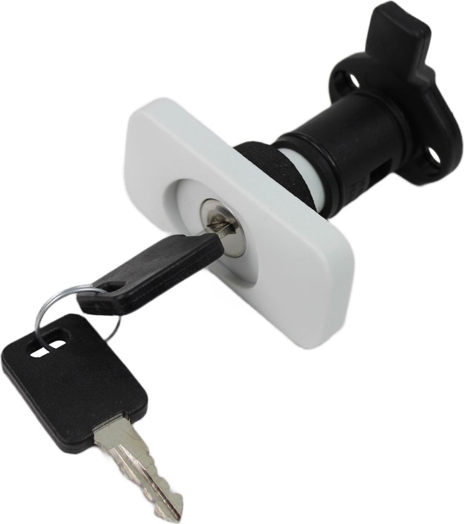 Klappenschloss Schloss Serviceklappe Bugklappe Gaskasten Wohnwagen Wohnmobil Caravan weiß