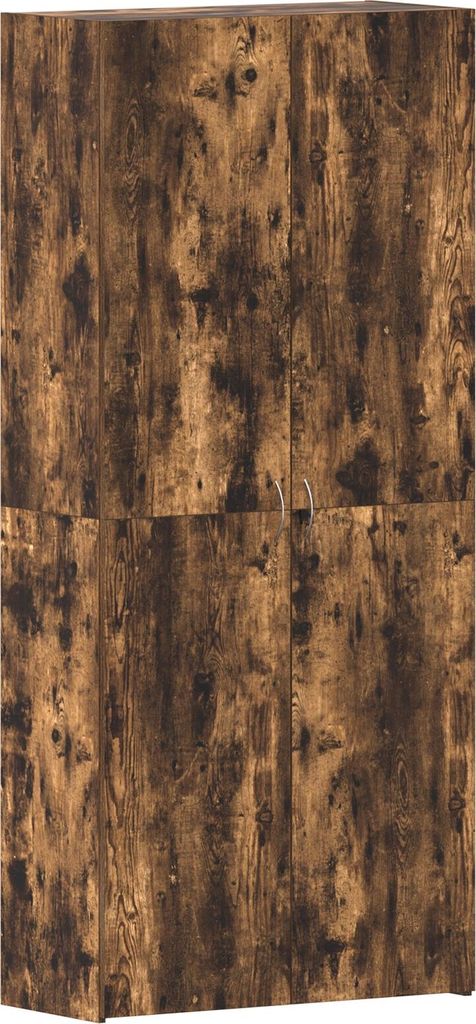 Möbel Schuhschrank Raucheiche 80x35,5x180 cm Holzwerkstoff - Schuhregale 3333840
