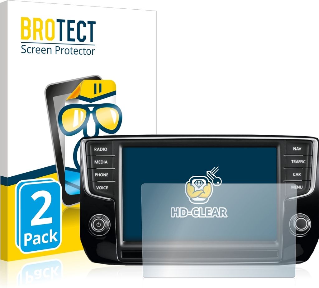 2x Für Volkswagen Passat 2015 Discover Pro 8" 2014 Schutzfolie BROTECT Displayschutz Display Schutz Folie Klar Transparent