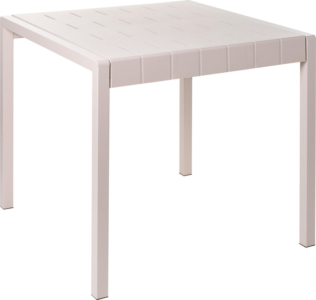 BELIANI Gartentisch beige Kunststoffgestell 81 x 84 cm 4-Sitzer wetterfest für Garten Terrasse Außenbereich Outdoor