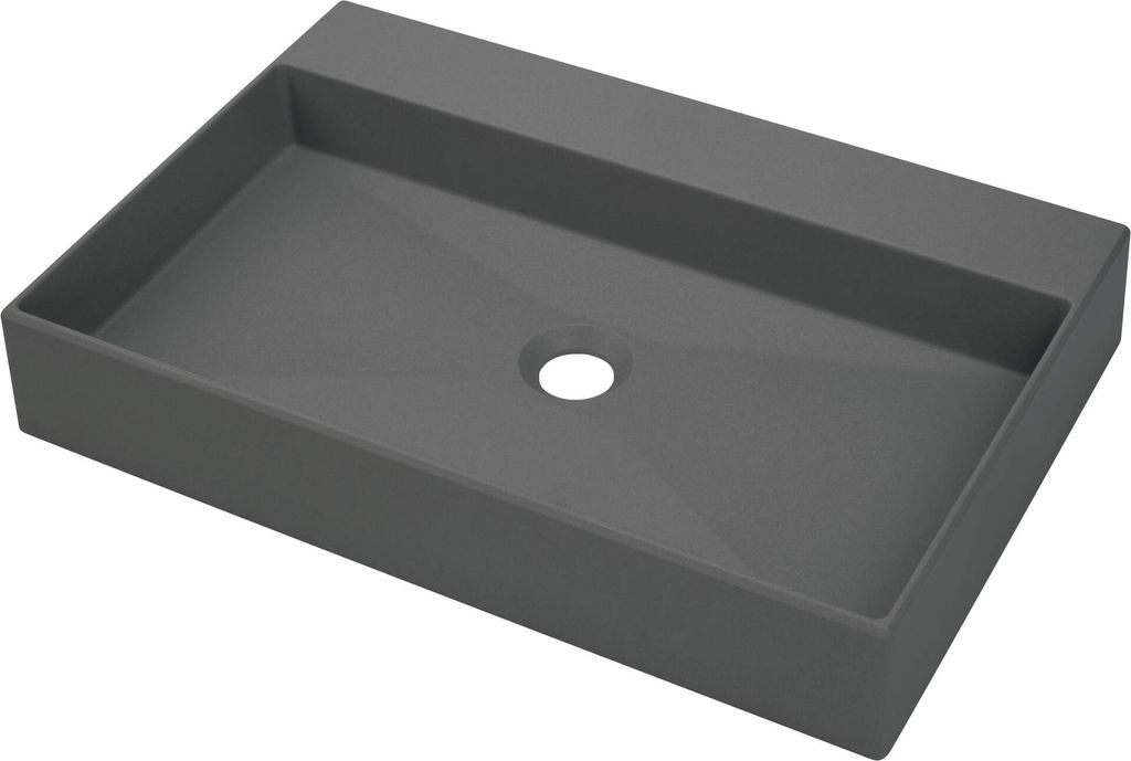 Granite countertop washbasin with space for a tap - 60x40 cm