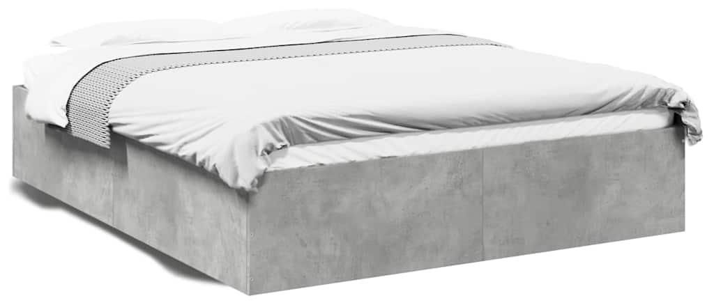 vidaXL Bettgestell Betongrau 150x200 cm Holzwerkstoff