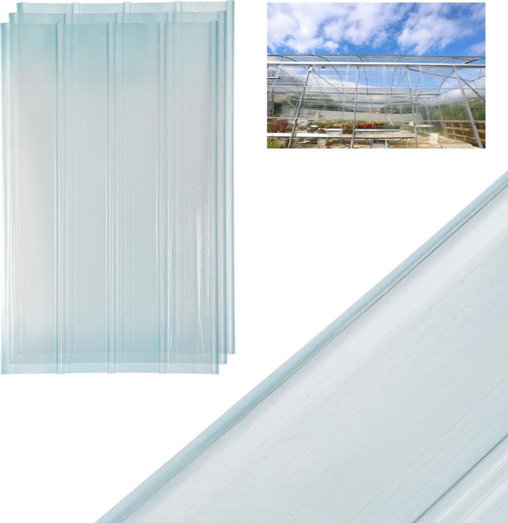 Bettizia Wellplatten,FRP-Tageslichtplatten,Klar Wellplatten,Wellbahn Profilplatten Trapez,Frostbeständige/Isolierende Dachplatten,2mm Dickes Gewä...
