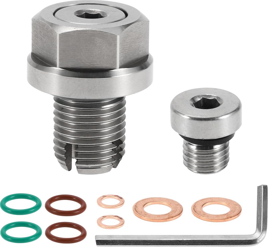 für Auto Motorrad Boot Ölablassschraube Anti-Leckage Motorölwanne Ablassschraube Gewindereparatur Silberton mit Dichtung Kupfer M12.1-1.75mm
