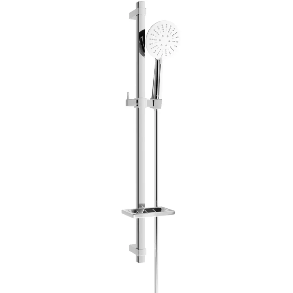 Ensemble de douche DQ67 chrome avec douchette réglable et barre de 70 cm