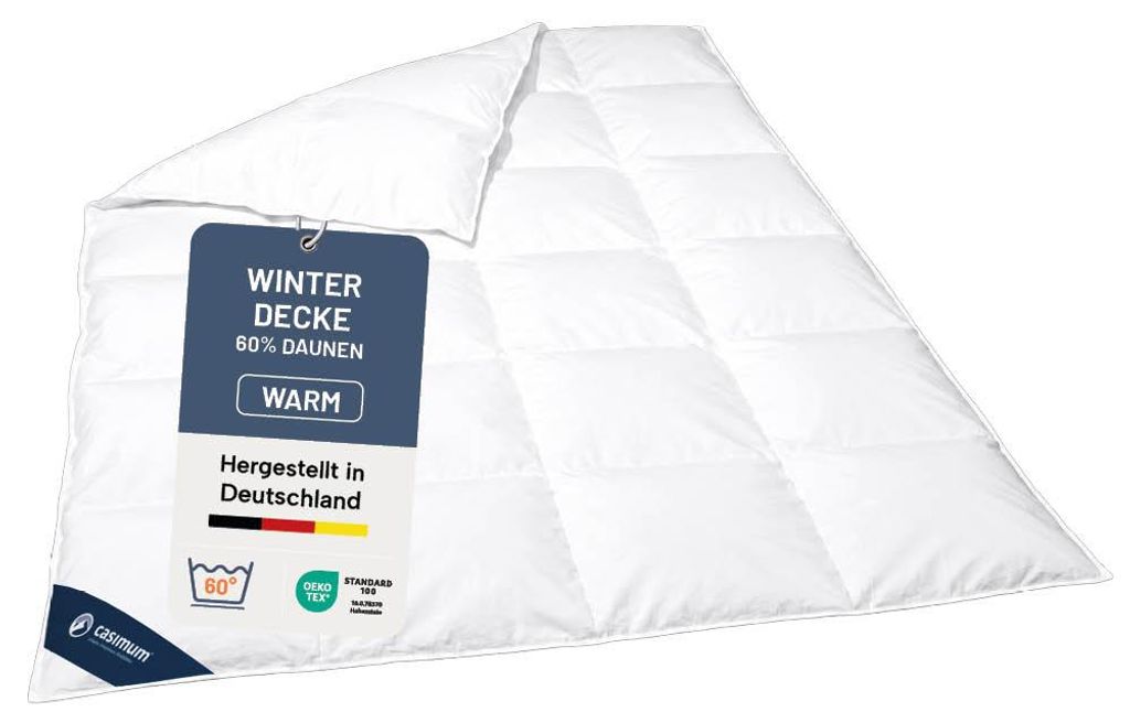 Daunendecke 155x200 cm, warme Winterdecke, Bettdecke 60% Produktbild 