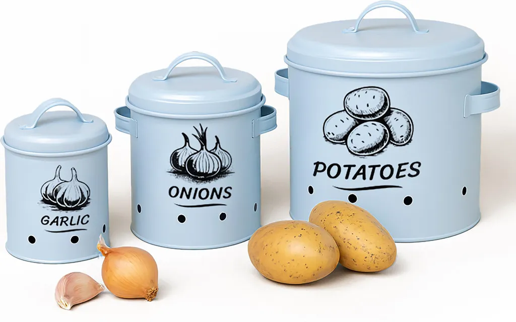 Contenitori Cucina Relaxdays Set 3 Scatole Vintage per Patate