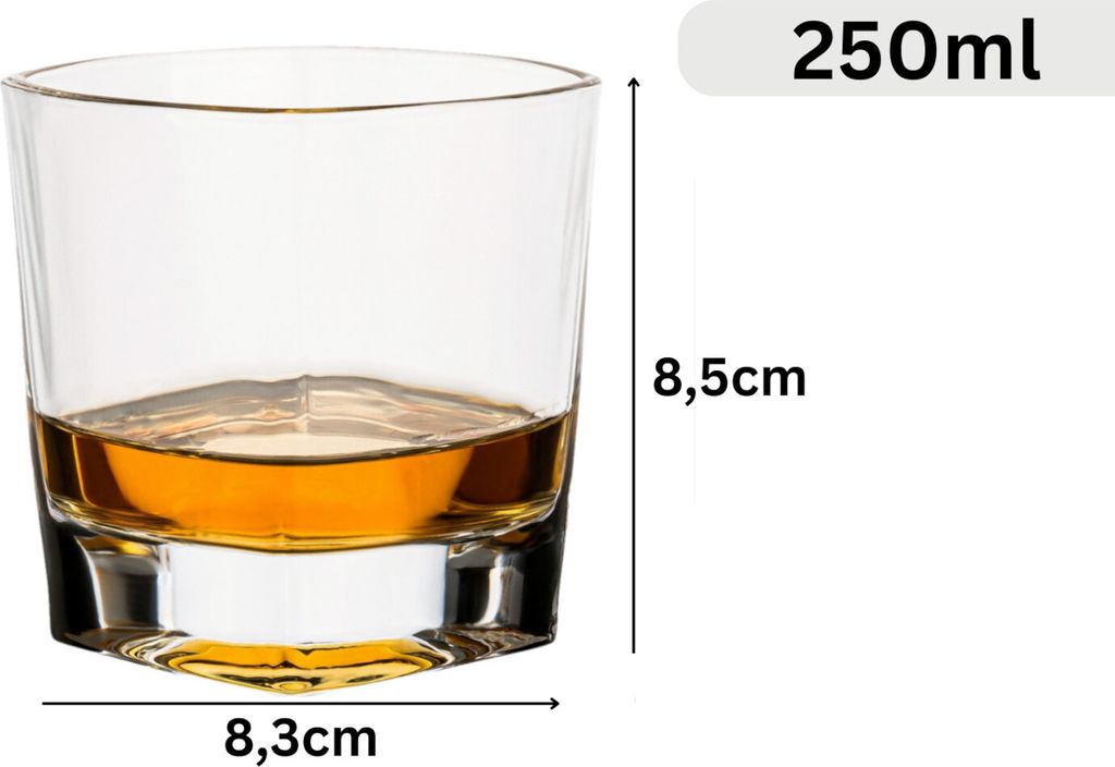 Whiskey Gläser 6er Set - 343 Ml Altmodische Bar Gläser Für Scotch & Rum