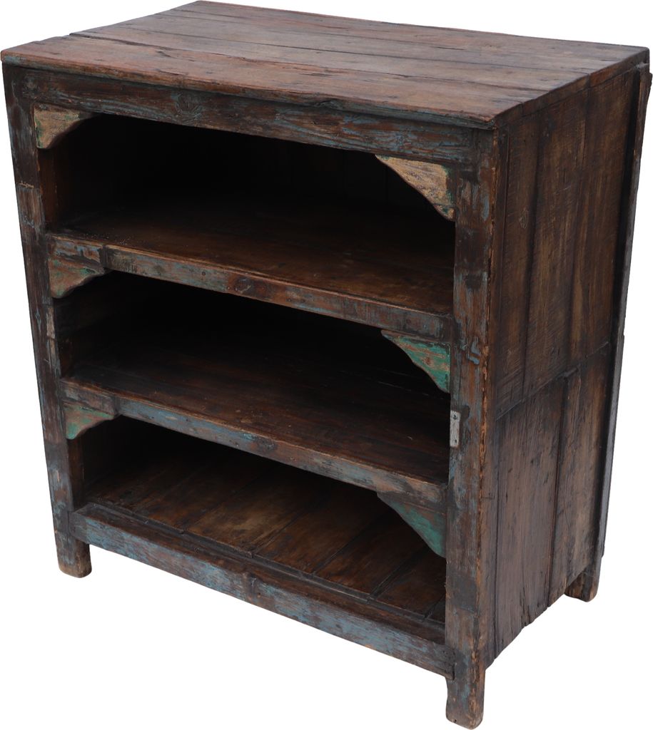 Regal, Kommode, Bücherregal, Offenes Sideboard, Vintage Look - Modell 1c, Braun, Holz, 96*83*48 cm, Bücherregale & Küchenregale