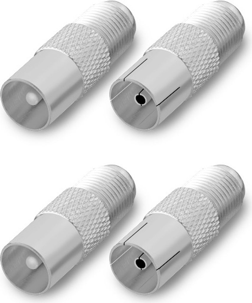 ARLI 4x TV Adapter Set – 2x IEC Stecker + 2x IEC Kupplung Produktbild 